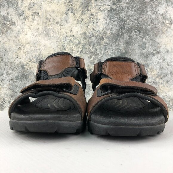 GH Bass & Co Men's Size 11M Trail Brown Genuine Leather Hook & Loop Sandals - Picture 2 of 14
